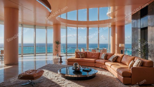 Expansive Ocean View Condo with Circular Living Room Design