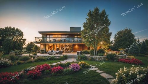 Luxurious Modern Home Twilight Vista
