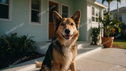 Dog Enjoys Sunshine at New Single Family Home