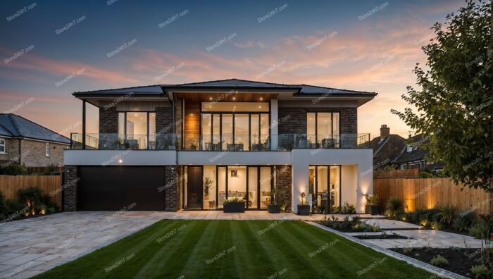 Contemporary Family Home at Sunset Near London