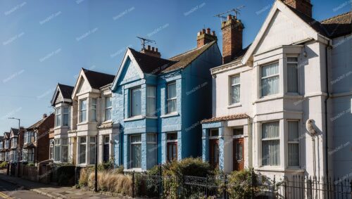 Quaint Row of Small Terraced Homes in Liverpool