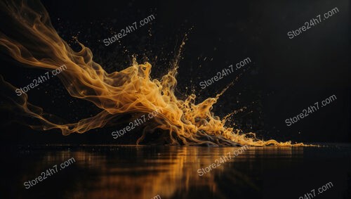 Ethereal Dance: Golden Swirls Illuminate the Darkness
