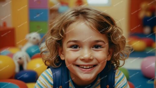 Child's Pure Joy in Vibrant Playroom Environment