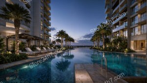 Twilight Reflections at Waterfront Luxury Condo Oasis