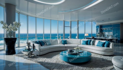 Sophisticated Condo Interior Boasting Breathtaking Ocean Views