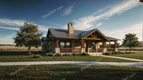 Classic Stone Ranch House with Wide Open Space