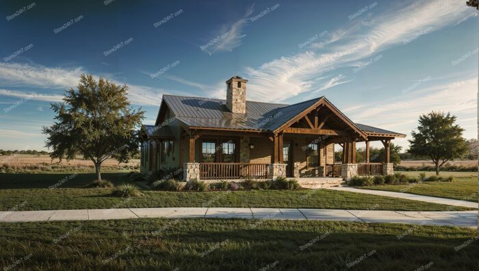 Classic Stone Ranch House with Wide Open Space