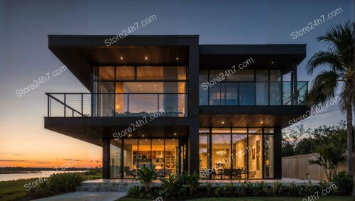 Elegant Waterfront Home at Florida Sunset