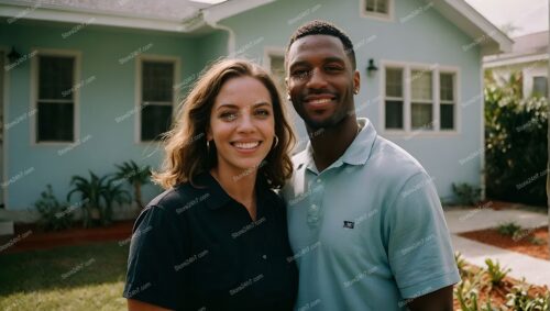 Radiant Couple Celebrates New Single Family Home Purchase