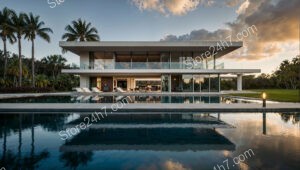 Elegant Modern Home Reflects Serene Florida Sunset