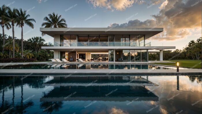 Elegant Modern Home Reflects Serene Florida Sunset