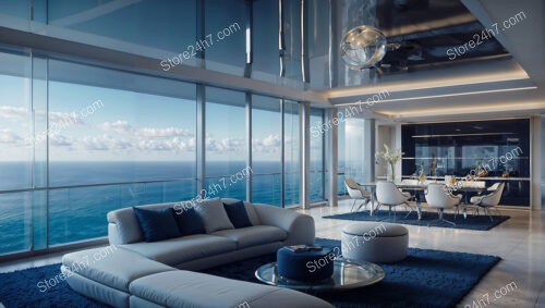 Modern Condo Living Room with Stunning Ocean View