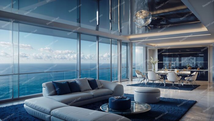 Modern Condo Living Room with Stunning Ocean View