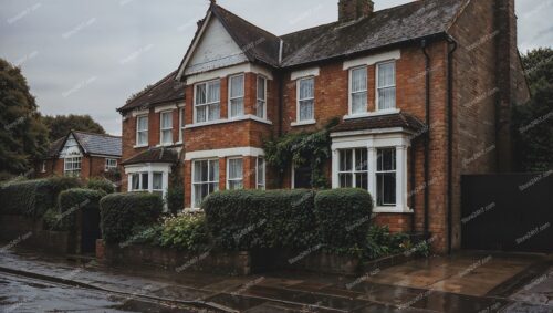 Classic London Family Home in Rainy Weather