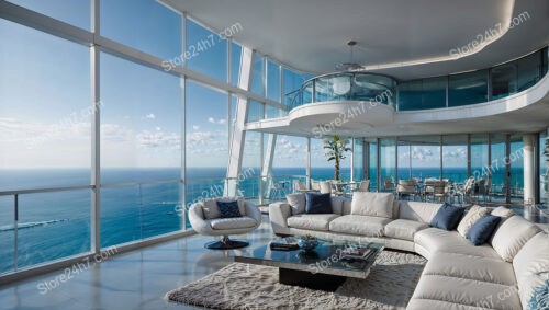 Modern Luxury Condo Interior with Panoramic Ocean View