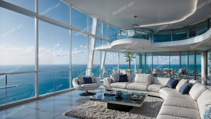 Modern Luxury Condo Interior with Panoramic Ocean View