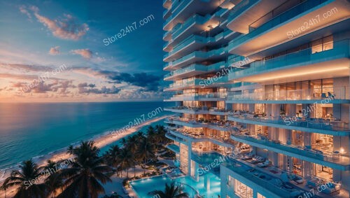 Sunset Serenity at Opulent Beachfront Luxury Condo Complex