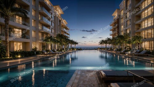 Twilight Reflections at Serene Beachfront Luxury Condos