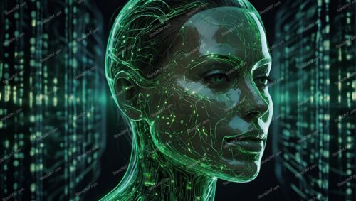 The Awakening: AI's Luminous Green Neural Network