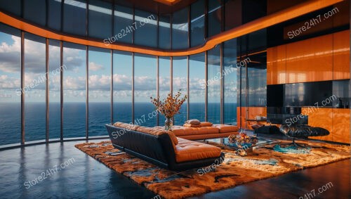 Modern Ocean View Condo Living Room Design