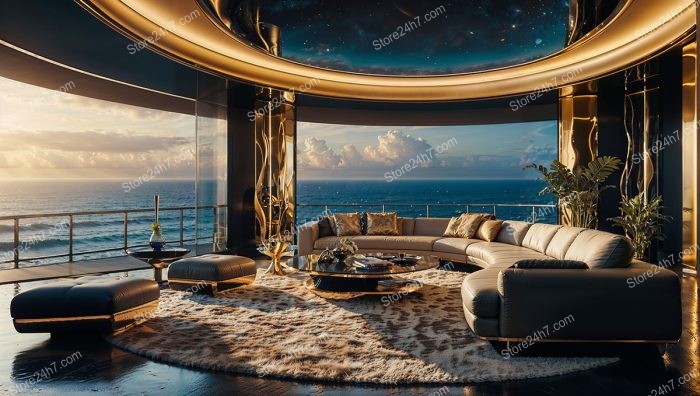 Coastal Elegance in Luxurious Ocean View Living Space