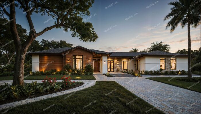 Elegant Twilight Ambiance at Stylish Florida Home