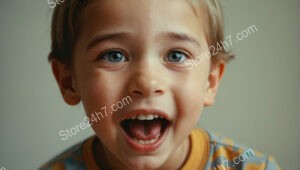 Surprised and Joyful Reaction of a Happy Child