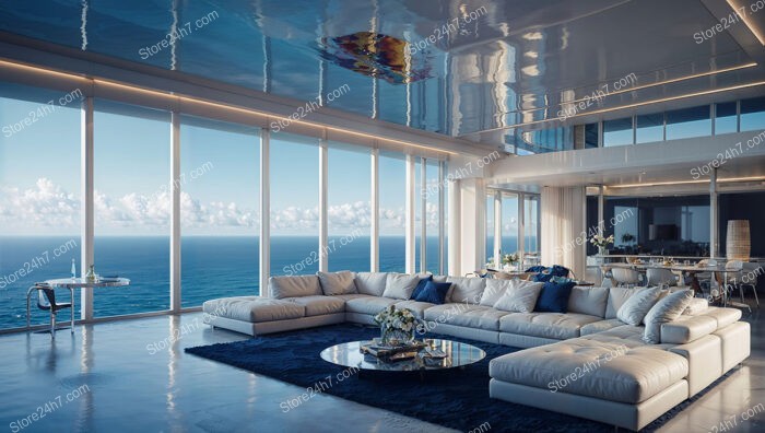 Sophisticated Oceanfront Condo Living Room with Modern Elegance