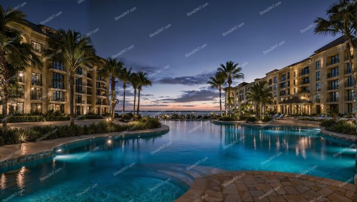 Evening Elegance at a Luxurious Coastal Condominium