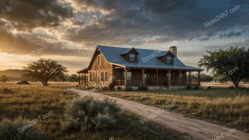 Rustic Stone Ranch House with Expansive Natural Landscape