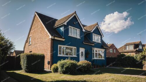 Traditional British Family House in Liverpool Suburb
