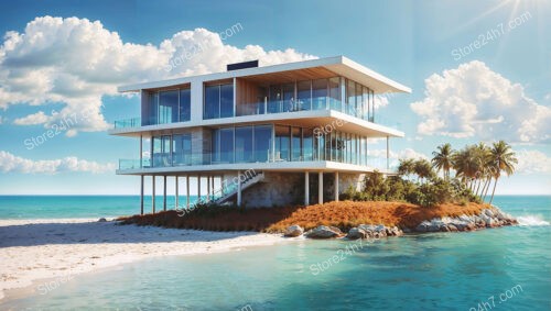 Elegant Seaside Sanctuary: Modern Home in Tropical Waters