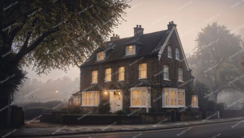 Historic London Home in Enchanting Morning Fog