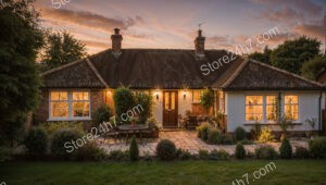Charming Countryside English Home at Sunset