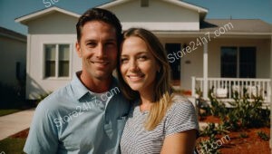 Radiant Couple Celebrates New Single Family Home Ownership