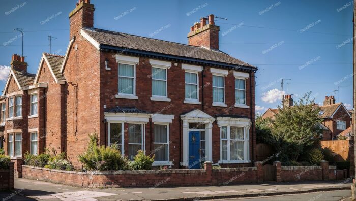 Brick British Houses in Liverpool, United Kingdom