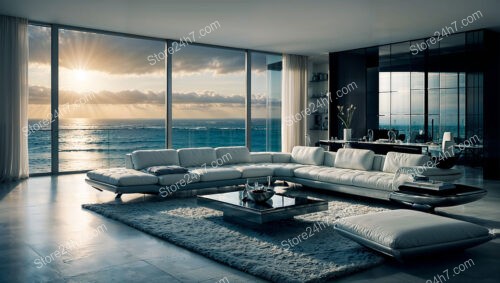Stunning Ocean View Condo Living Room at Sunset