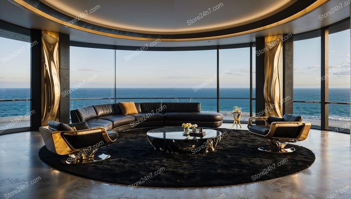 Luxurious Coastal Living Room with Panoramic Ocean Views