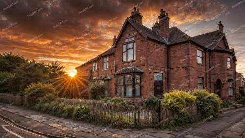 Manchester Sunset Illuminates Charming Red Brick Home