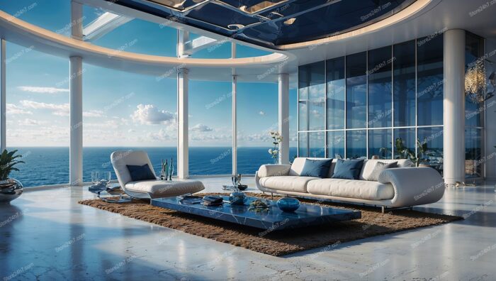 Elegant Ocean View Condo Living Room Design