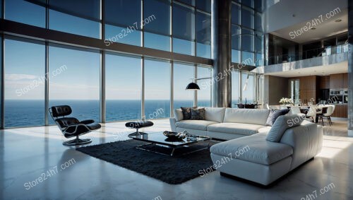 Ocean View Luxury Condo Living Room with Sleek Design