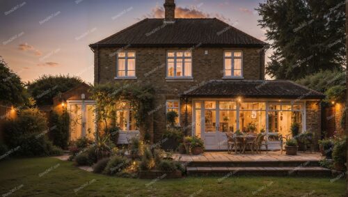 English Country House with Sunset Terrace