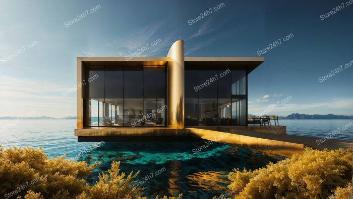Aesthetic Elegance: Serene Abode in Luxurious Golden World