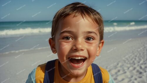 Child's Joyful Reaction Captured Perfectly at the Beach