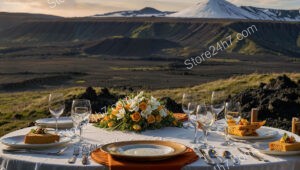 Breathtaking Outdoor Banquet with Mountain View