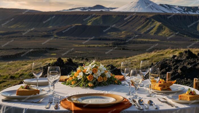 Breathtaking Outdoor Banquet with Mountain View