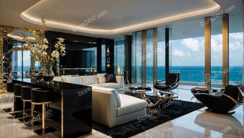 Luxury Living Room Design with Panoramic Ocean View