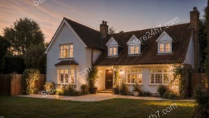 Charming Countryside Family House at Sunset Glow