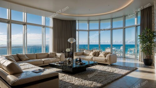 Coastal Luxurious Condo Living Room with Stunning Ocean View