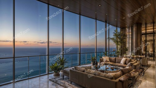 Elegant Coastal Condo Living Room with Stunning Ocean View